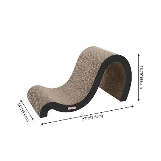 THE LICKER STORE Kona Modern Cardboard Double-Sided Wave Cat Scratcher with Catnip image {3}