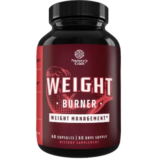 Weight Burner Capsules, Enhanced Metabolism, Weight Management Support & Energy Production Supplement, Nature's Craft, 60ct image {9}