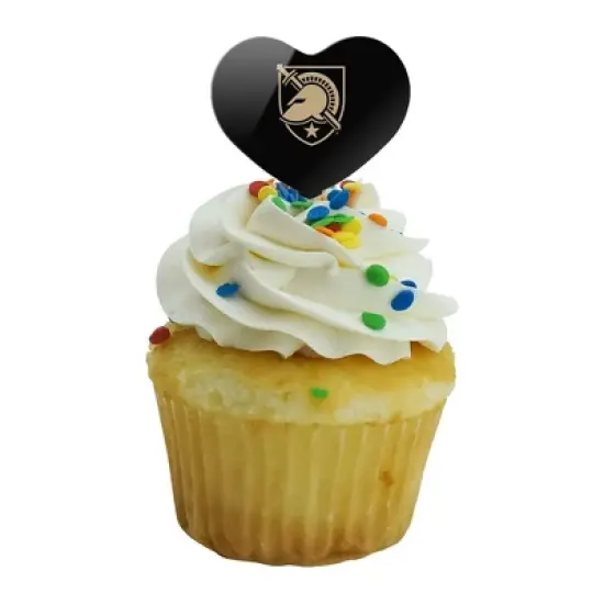 United States Military Academy Primary Logo Heart Love Cupcake Picks Toppers Decoration Set of 6 image {4}