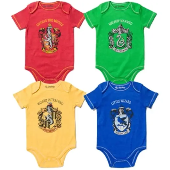 Harry Potter Baby 4 Pack Bodysuits Newborn to Infant image {10}