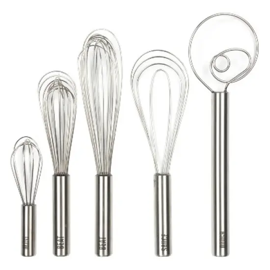 Tovolo 12" Stainless Steel Dough Whisk: Dishwasher-Safe Coil Whisk, 12.5" Length, Silver, 0.25 lbs image {3}