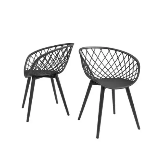 3pc Kurv Lux Dining Set White Faux Marble/Black - Jamesdar image {4}