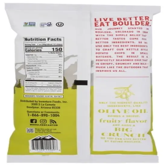 Boulder Canyon Olive Oil Kettle Chips - Case of 12/5 oz image {2}