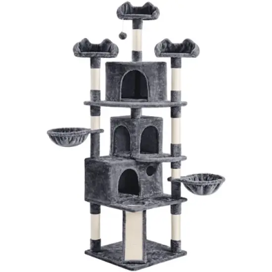 Yaheetech 76.5"H 5-Level Large Cat Tower with 3 Condos image {7}