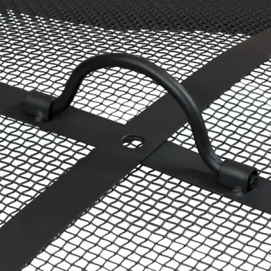 Sunnydaze Outdoor Heavy-Duty Steel Mesh Round Camp Fire Pit Spark Screen Lid with Handle - Black image {2}