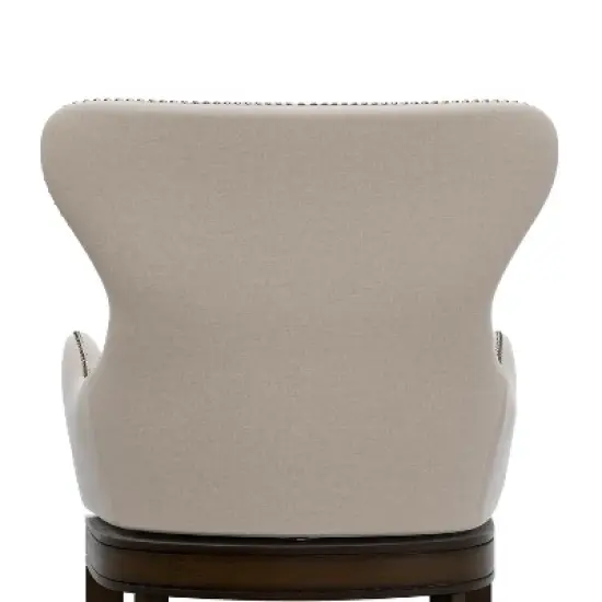 25.75" Caydena Memory Return Swivel Wood Counter Height Barstool Rustic Gray/Cream Fabric - Hillsdale Furniture image {11}