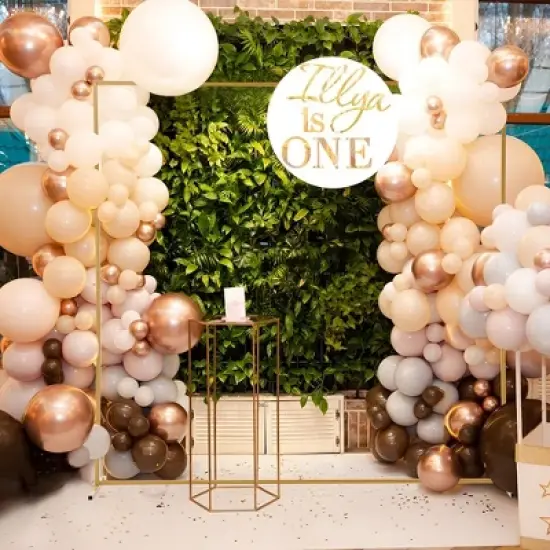 8x8 FT Square Wedding Backdrop Stand, Metal Balloon Arch Stand for Party and Ceremony, Square image {4}