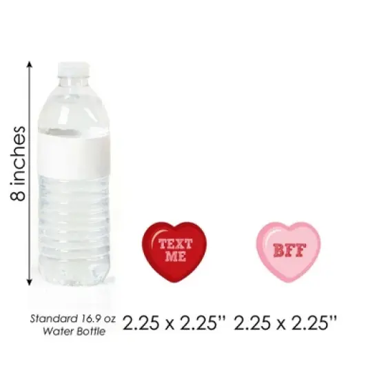 Big Dot of Happiness Conversation Hearts - Dessert Cupcake Toppers - Valentine's Day Party Clear Treat Picks - Set of 24 image {7}