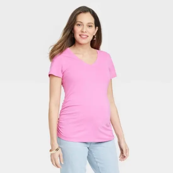 Short Sleeve V-Neck Maternity T-Shirt - Isabel Maternity by Ingrid & Isabel&trade; image {7}