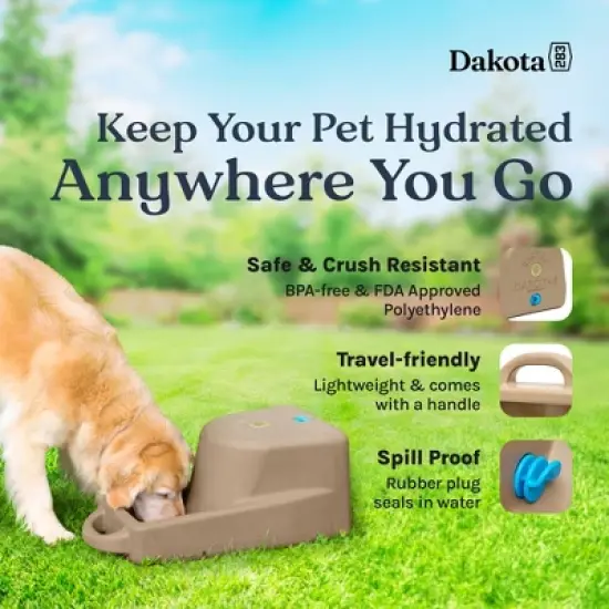Dakota 283 Dash 5-Gallon Weatherproof Dog & Pet Water Dispenser System for Home & Outdoor Use w/Built-In Rubber Plug, Coyote Granite image {2}