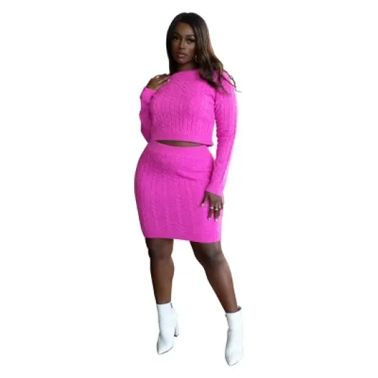 Rebdolls Women's Plus Size Cable Knit Mini Skirt image {3}