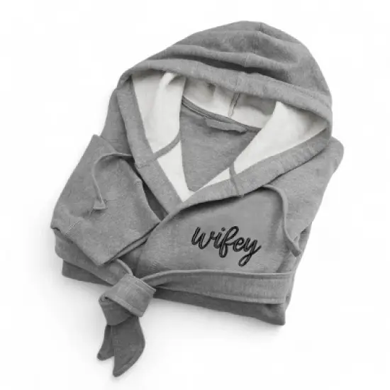 Personalization Mall Wifey Embroidered Sweatshirt Robe image {1}