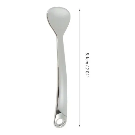 Unique Bargains Hangable Teardrop Shape Mini Makeup Cosmetic Spoon Silver Tone 2 Pcs image {3}