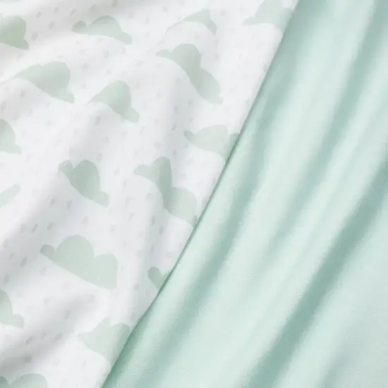Fitted Crib Sheet - Cloud Island&trade; - Clouds/Mint - 2pk image {1}