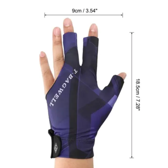 Unique Bargains Polyester Breathable Smooth Touch 3 Fingers Pool Gloves image {1}