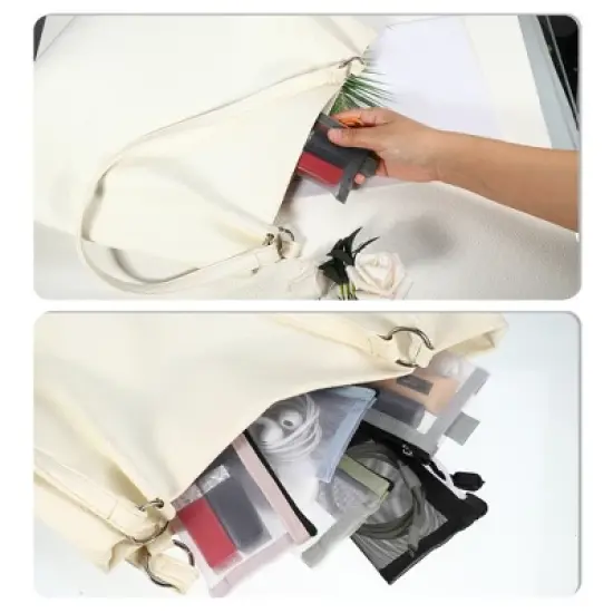 Unique Bargains Portable Mini Zipper Mesh Bags 4.33"x2.95" Black Blue Green Pink Gray 3 Pcs image {4}