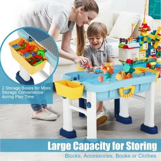 Costway 6 in 1 Kids Activity Table Set w/ Chair Toddler Luggage Building Block Table image {2}