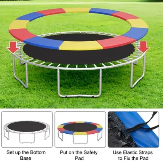 Costway 8/10/12/14/15/16FT Trampoline Replacement Safety Pad Universal Trampoline Cover image {7}