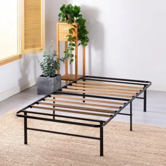 14" SmartBase Essential Mattress Foundation Bed with Bamboo Slats Black - Zinus image {6}