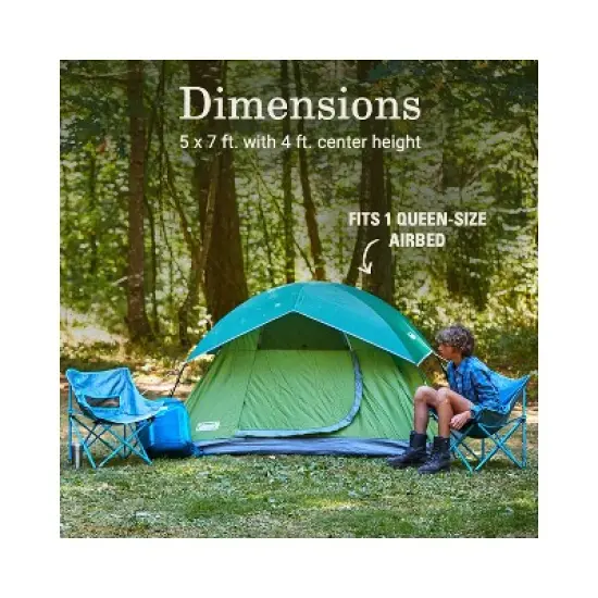 Coleman Sundome 2-Person Camping Family Tent - Green image {4}