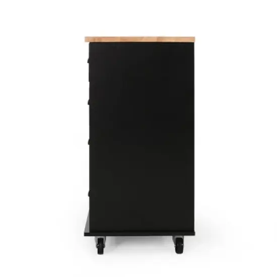 Provence Contemporary Kitchen Cart with Wheels - Christopher Knight Home image {3}