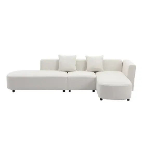 110.2" Modern Style Upholstered Curved Sofa Couch-ModernLuxe image {4}