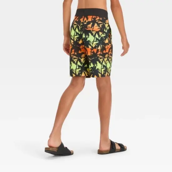Boys' Ombre Palm Leaf Printed Swim Shorts - art class&trade; Gold image {2}