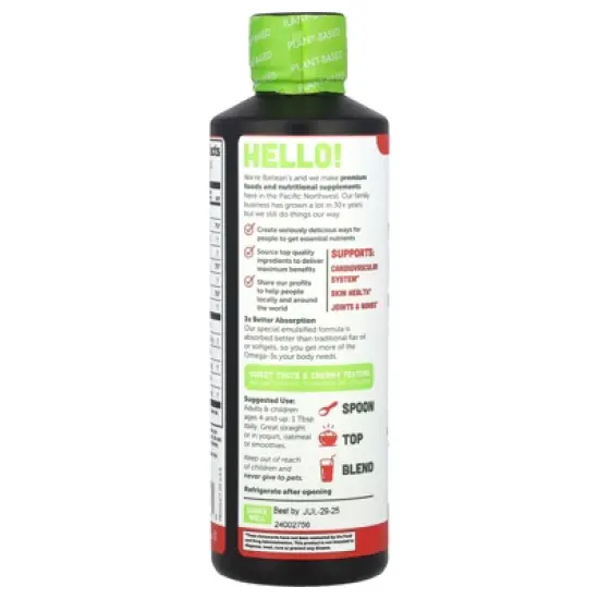 Barlean's Seriously Delicious&reg;, Omega-3 From Flax Oil, Strawberry Banana Smoothie, 2,968 mg, 16 oz (454 g) image {2}