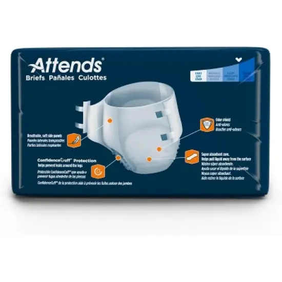 Attends Adult Unisex Briefs with Refastenable Tabs image {4}