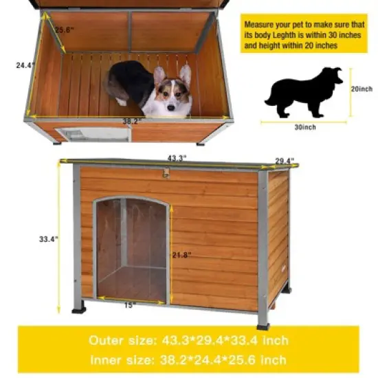 Aivituvin Wooden Heavy Duty Dog Crates House| Strong Iron Frame|Medium & Large-AIR73/74/75/76 image {14}