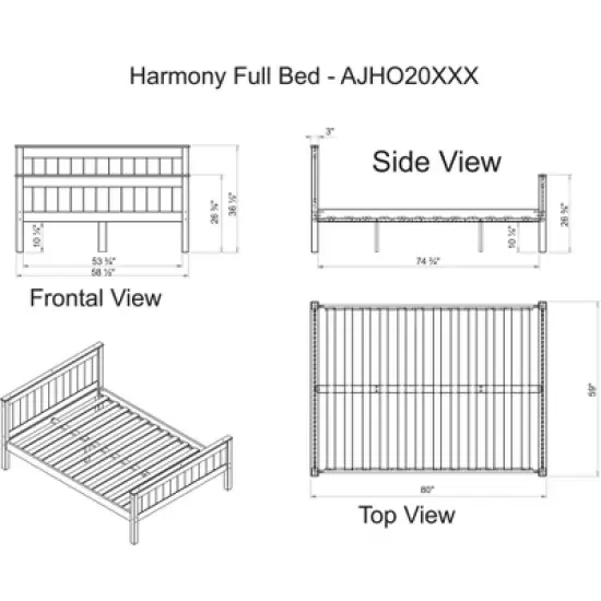 Full Harmony Bed - Bolton Furniture image {3}