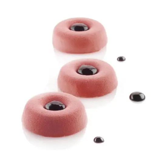 Silikomart Silicone Bakeware Savarin Mold 1.7 Oz, 2.56" Dia .83" H, 8 Cavities image {1}