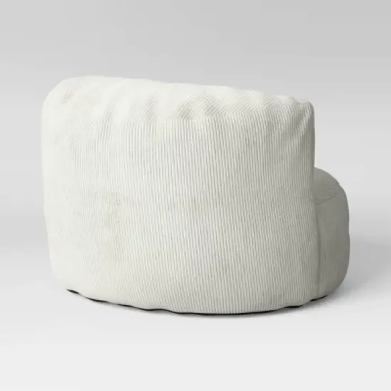 Memory Foam Filled Bean Bag Chair with Corduroy Cover Cream - Room Essentials&trade; image {3}