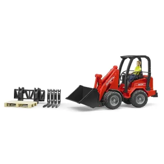 Bruder Schaeffer Compact Loader 2034 with figure & accessories image {2}