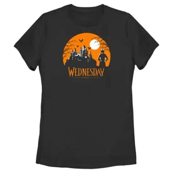 Women's Wednesday Halloween Haunted House T-Shirt image {3}