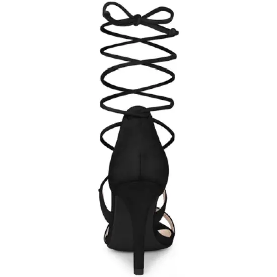 Perphy Stiletto High Heels Lace Up Sandals for Women image {2}