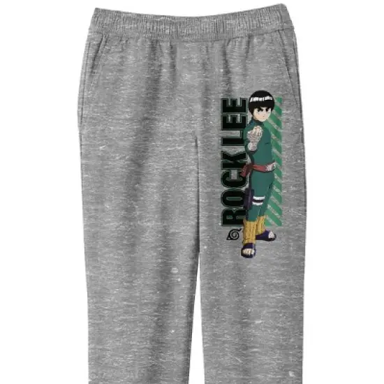 Naruto Classic Rock Lee Stance Mode Youth Athletic Heather Gray Graphic Joggers image {1}