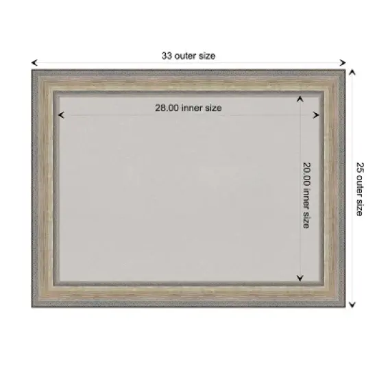 33"x25" Wood Frame Gray Cork Board Fleur Champagne Silver - Amanti Art image {9}