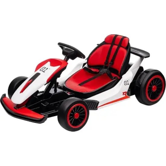 Go Kart, Electric Drift Kart Car with Adjustable Seat, 24V 7Ah Outdoor Ride On Toy, 8.1 MPH, LED Lights, Toy Race Car for Kids 6-12 Years Old image {13}