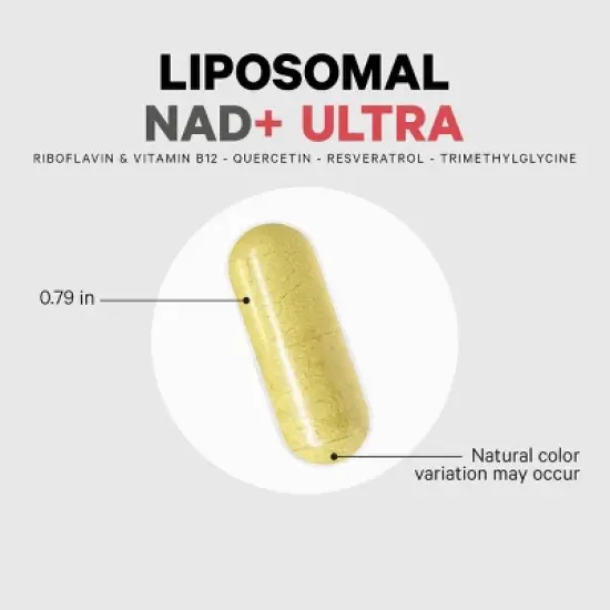 Codeage Liposomal NAD+ Ultra, Trans-Resveratrol, Quercetin, Betaine, Riboflavin, Vitamin B12, 90 ct image {5}
