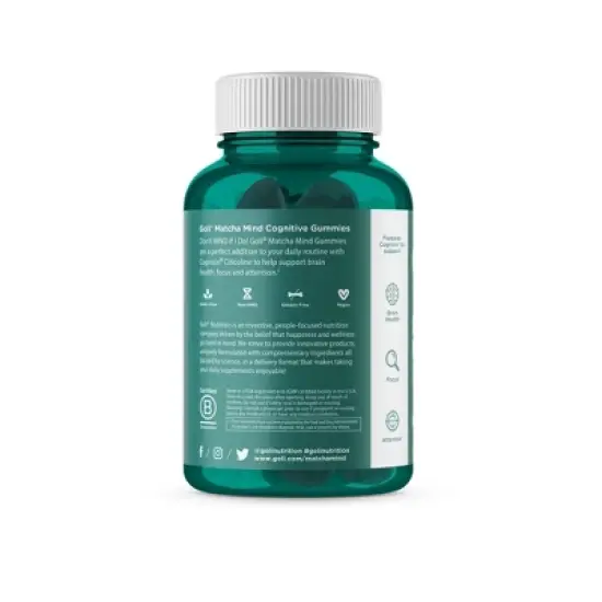 Goli Nutrition Matcha Mind Cognitive Vegan Gummies - 60ct image {1}