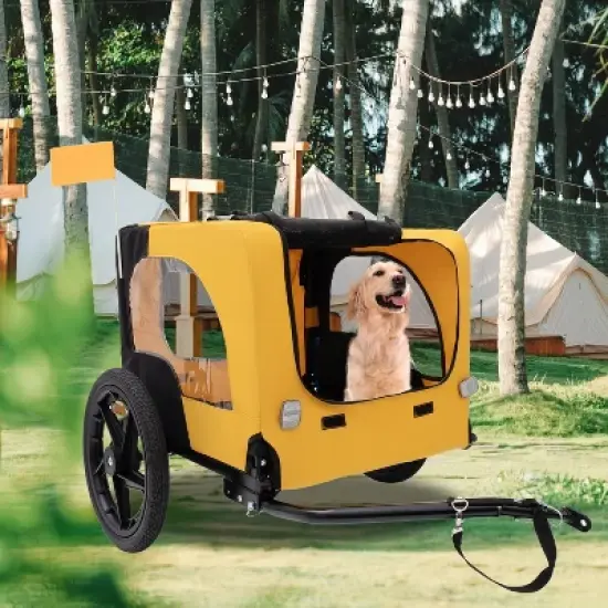 DOMETOUR Foldable Pet Stroller Pet Trailer for Small/Medium Dogs,  Quick Release Wheel, Non-Slip Floor, Internal Leash image {13}