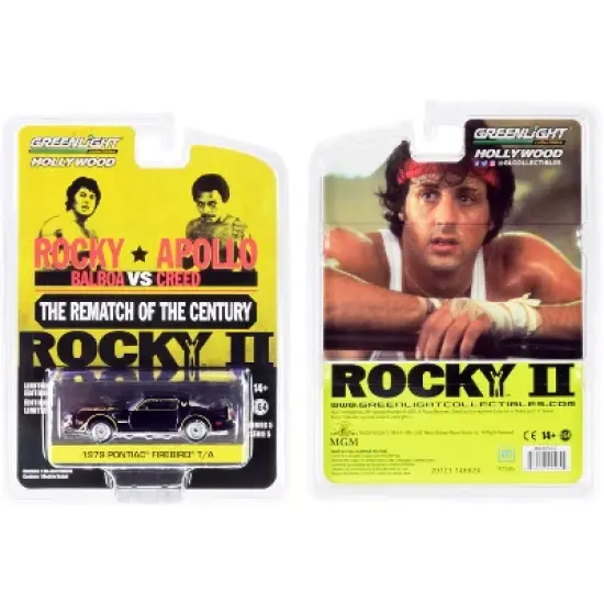 1979 Pontiac Firebird Trans Am T/A Black with Hood Bird "Rocky II" (1979) Movie 1/64 Diecast Model Car by Greenlight image {2}