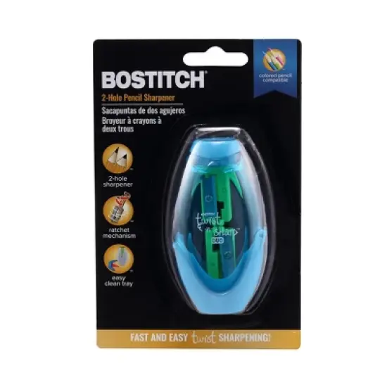 Bostitch Twist-n-Sharp&trade; Duo Pencil Sharpener, Assorted Colors, Pack of 6 image {11}