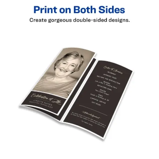 Avery Printable Tri-Fold Brochures with Mailing Seals, 8.5" x 11", Matte White, 100 Blank Brochure Paper for Inkjet Printers (8324) image {6}