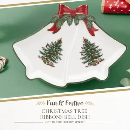 Spode Christmas Tree Ribbon Bell Dish image {1}