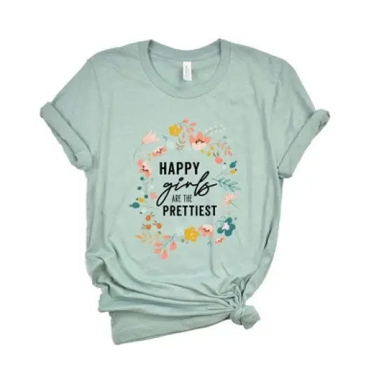Simply Sage Market Women's Happy Girls Are The Prettiest Short Sleeve Graphic Tee image {2}