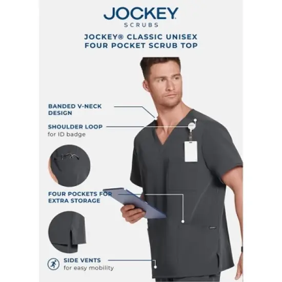 Jockey Unisex Classic Unisex Four Pocket Scrub Top image {4}