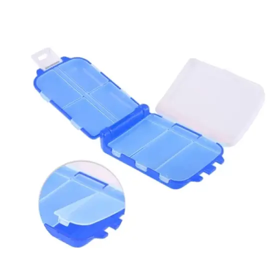 Unique Bargains 8 Grids 3 Fold Pill Case 1 Pc image {2}