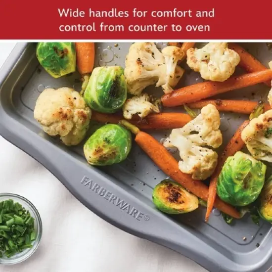 Farberware Disney Bake with Mickey Mouse 10"x15" Nonstick Cookie Pan Red: Steel Baking Sheet, Dishwasher-Safe image {4}